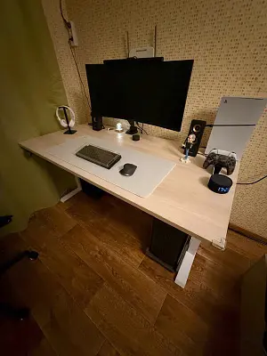 Стол Ergostol Start 2.0  
Столешница прямоугольная 157*80 см, Акация лэйкленд светлая H1277, ЛДСП 25 мм / Start A3S, Рама регулируемая Start 2.0 (A3S), Белый