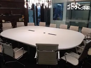 Стол для совещаний по индивидуальному заказу &#40;столешница 360x250 см, цвет Белый шагрень W1000&#41;
