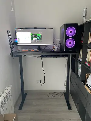 Стол Ergostol Optima 3.0
(Столешница прямоугольная 120*68 см, Черный графит U961, ЛДСП 25 мм / Optima 3.0 (AR20Z-SH02), Рама регулируемая Optima 3.0 (AR20Z-SH02), Черный