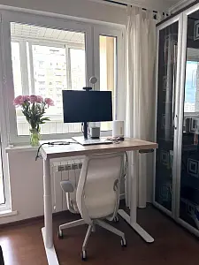 Стол Terra R 2.0 (Столешница прямоугольная 4R=70мм, 150*80 см, Дуб Кендал коньяк H3398, ЛДСП 25 мм)